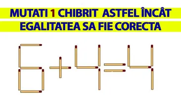TEST IQ | Mutați 1 singur băț de chibrit astfel încât egalitatea să fie corectă. Există 3 soluții. Le-ai găsit pe toate?!
