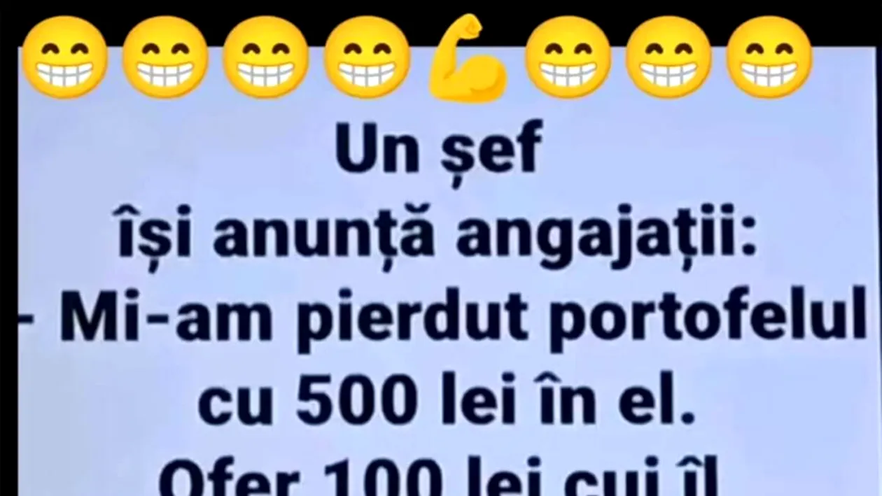 BANC | Un șef își anunță angajații: Mi-am pierdut portofelul