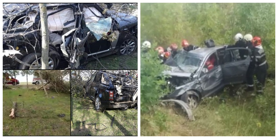 Colaj cu imagini surprinse în urma accidentului în care a murit Răzvan Ciobanu (foto stânga) și o fotografie realizată după incidentul rutier în care Anamaria Pop și-a pierdut viața (foto dreapta)