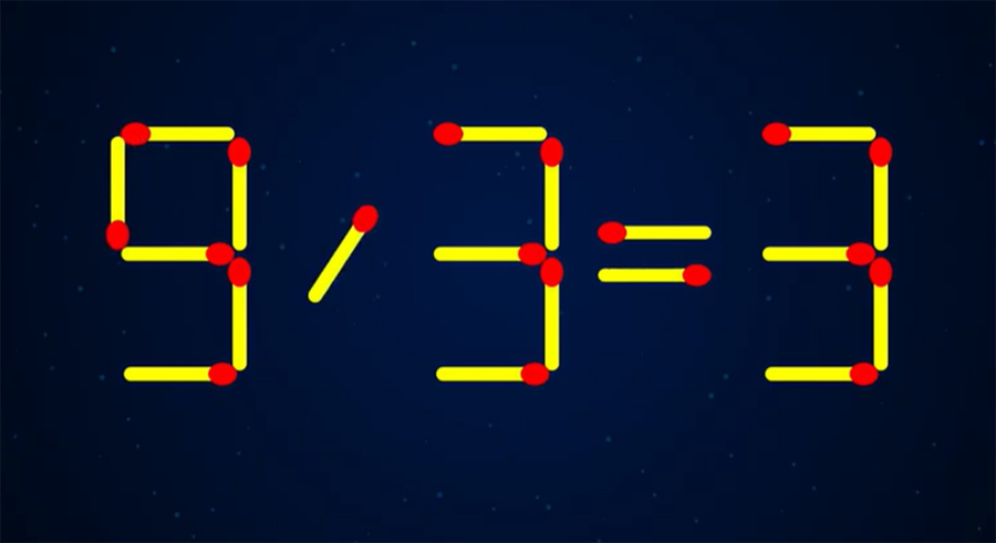Test IQ exclusiv pentru genii | 3-3=9 este greșit. Pentru a corecta egalitatea, mutați 2 chibrituri