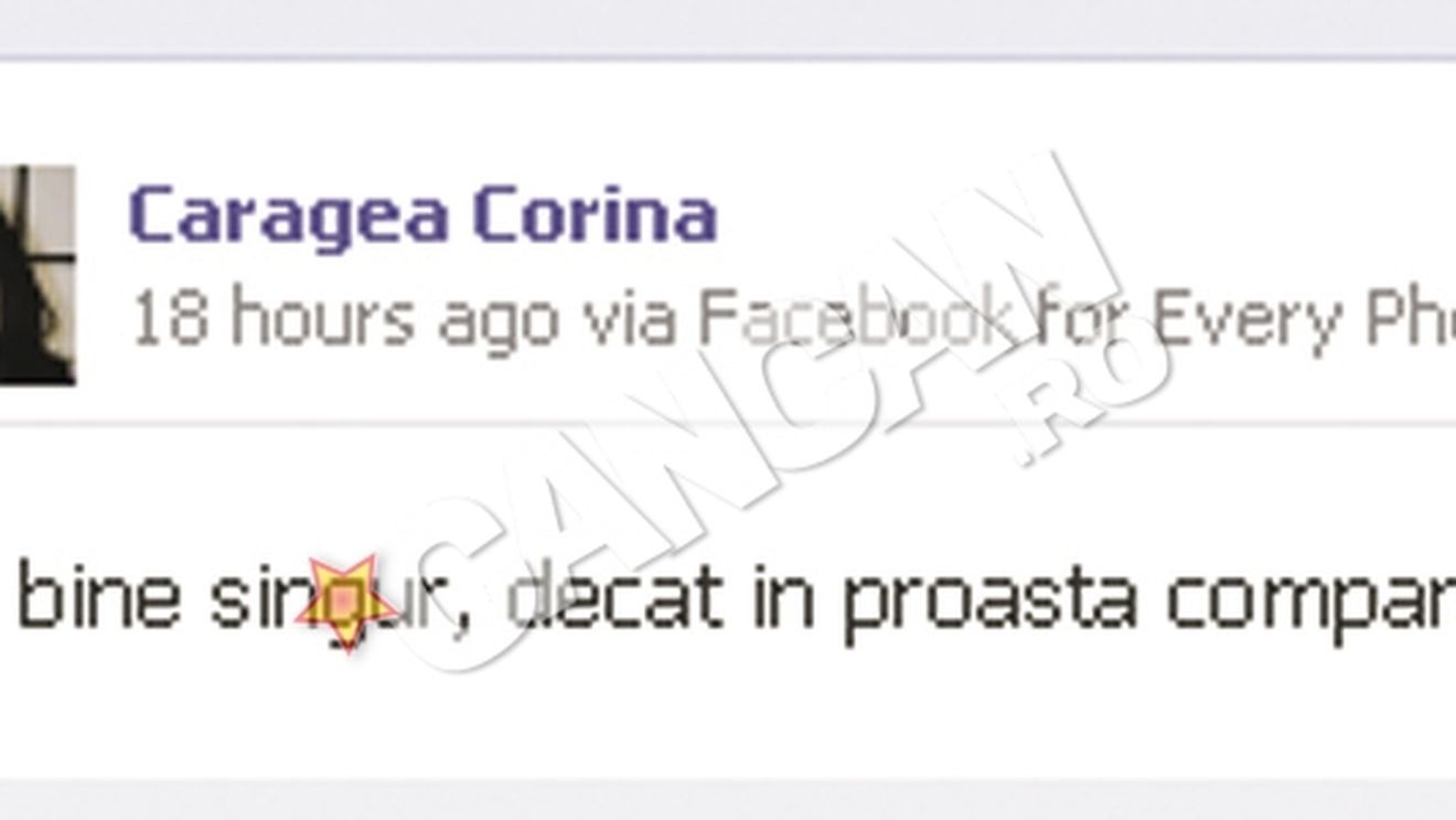 Corina Caragea si-a anuntat despartirea de iubit intr-un mod inedit: "Mai bine singura, decat intr-o companie proasta"