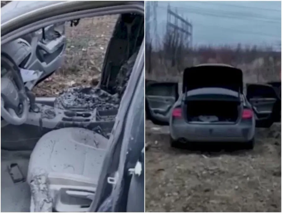 Masina pe care manelistul a incendiat-o când a încercat să-și omoare iubita