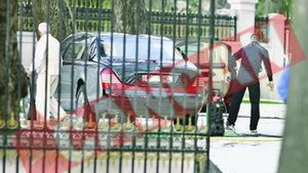 Gigi Becali isi spala Maybach-ul in curte la palat