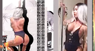 Fosta asistentă TV dansează erotic la bara montată în apartament!