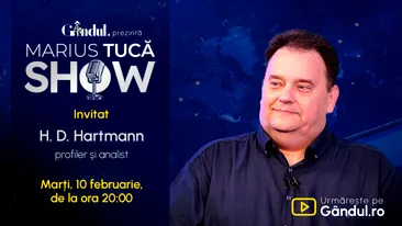 Marius Tucă Show începe marți, 10 februarie, de la ora 20.00, live pe Gândul. Invitat: H. D. Hartmann