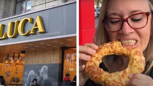 Cum a reacționat această americancă după ce a mâncat un covrig de la semigeria Luca din București: "First covrig în Romania"