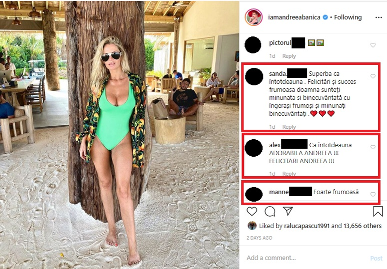 Andreea Bănică, discuție acidă cu o femeie care a criticat-o după ce a pozat sexy într-un costum de baie! Cum l-a pus la punct artista