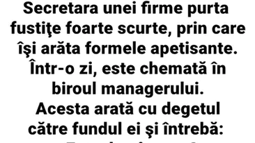 BANC | Secretara firmei purta fustițe foarte scurte, prin care își arăta formele apetisante
