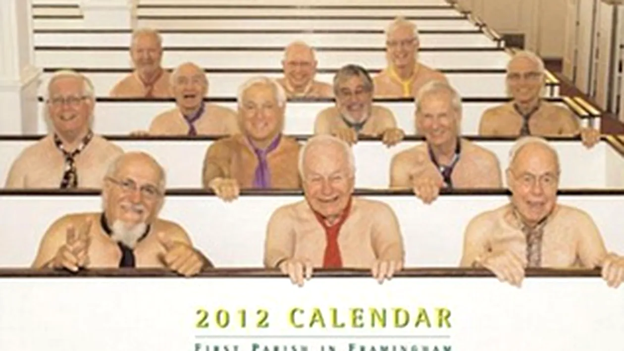 Mare e gradina Domnului! 12 enoriasi americani au pozat nud pentru un calendar bisericesc