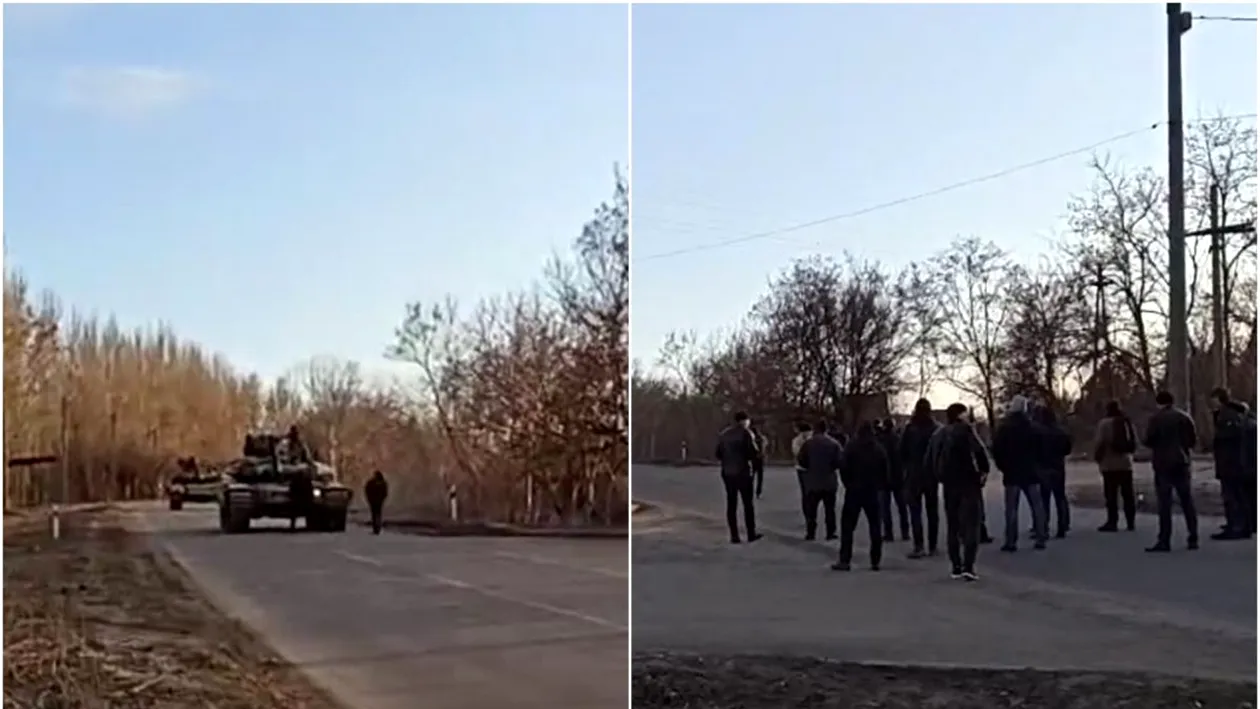 Imagini virale | Momentul în care un soldat rus se predă, cu tot cu tanc, în fața ucrainenilor. Ce le-a cerut