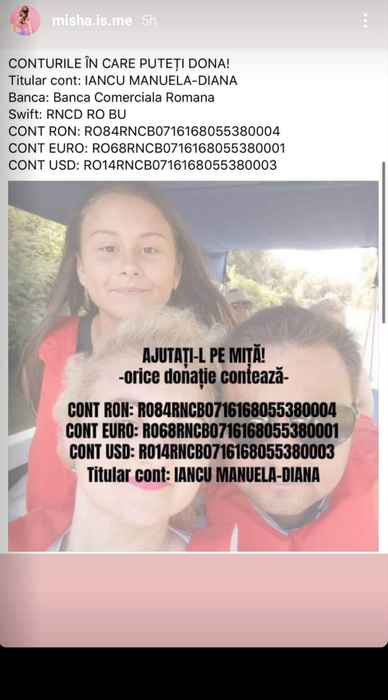 Misha, apel impresionant pentru salvarea unui bărbat: “Tatăl unei fetițe de 11 ani a fost diagnosticat cu…”