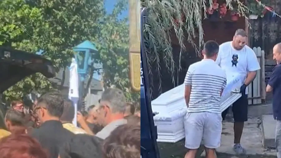 Scene sfâșietoare la înmormântarea celor doi frați înecați la Olimp! Vlad și Ionuț au fost conduși pe ultimul drum