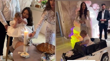 Iustina și Cornel de la Insula iubirii au rupt turta fiicei lor. Ce a ales Ivana-Nectaria de pe tavă, spre dezamăgirea mamei sale