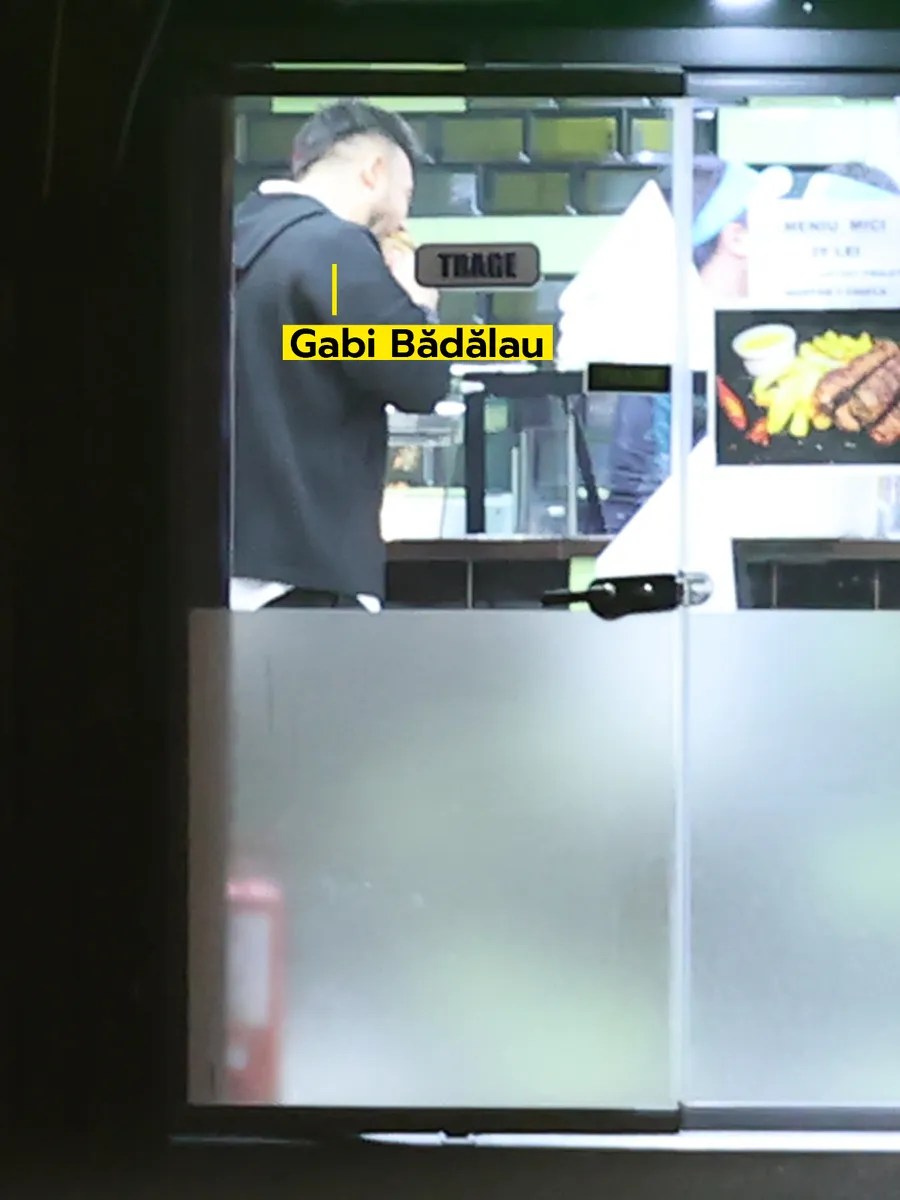 Gabi Bădălău înfulecă la shaormerie