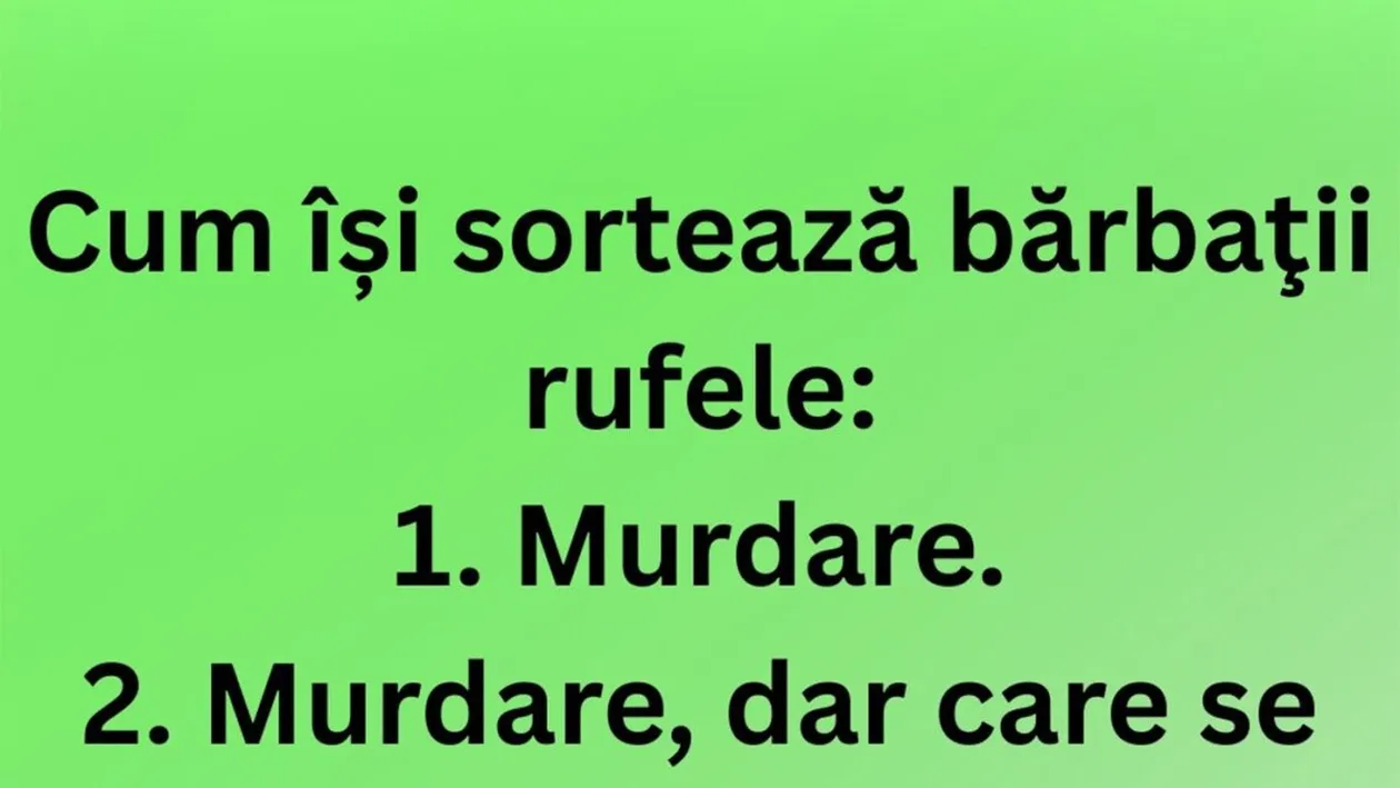 BANCUL ZILEI | Cum își sortează bărbații rufele