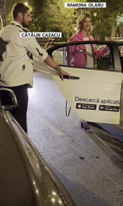 Cătălin Cazacu îi deschide portiera Ramonei (Foto: CANCAN.RO)