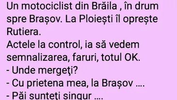 Bancul sfârșitului de săptămână | Motociclistul și polițistul de la Rutieră