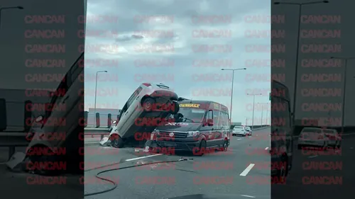 Accident spectaculos pe Autostrada București-Ploiești în zona Pipera | FOTO și VIDEO