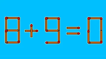 Test de inteligență | Mutați un singur chibrit pentru a corecta 8 + 9 = 0
