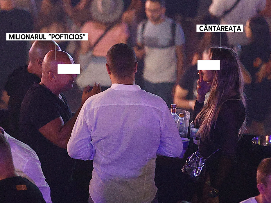 Afaceristul, în toiul discuțiilor cu prietenii și cu soția lui cântăreață (Foto: CANCAN.RO)