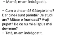BANCUL ZILEI | Mamă, m-am îndrăgostit!