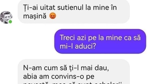 Bancul zilei: „Ți-ai uitat sutienul la mine în mașină!”