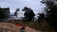 Accident grav în Prahova! O cisternă cu Kerosen s-a răsturnat peste un autoturism. A fost emisă o avertizare RO ALERT