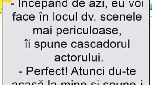 BANCUL ZILEI | Actorul, cascadorul și scenele periculoase