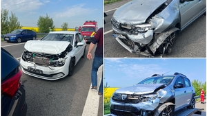 Vacanța de 1 Mai a început prost! Accident cu 6 mașini pe Autostrada A2, sensul Bucureşti – Constanţa