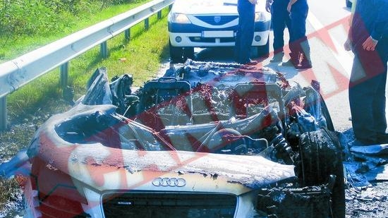 Audi R8 facut scrum pe autostrada