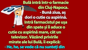 BANC | Bulă intră într-o farmacie din Cluj-Napoca