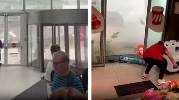 Imagini de GROAZĂ din mall Promenada și o benzinărie din București, în timpul furtunii devastatoare! Doar în filme vezi așa ceva