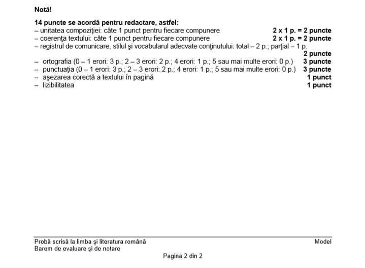 Modele de subiecte la proba scrisă de la limba și literatura română pentru Evaluarea Națională 2019