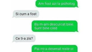 BANC | "Am fost azi la psiholog. Mi-a desenat niște oi pe o foaie și mi-a zis să am grijă de ele până se întoarce"