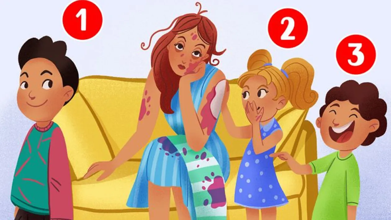 Test de inteligență | Care dintre cei 3 copii e vinovat pentru mizeria de acasă?