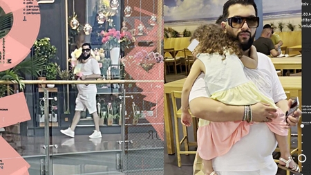 Tzancă Uraganu e tătic model, mor femeile după el. Cum s-a plimbat prin mall, cu fetița adormită în brațe