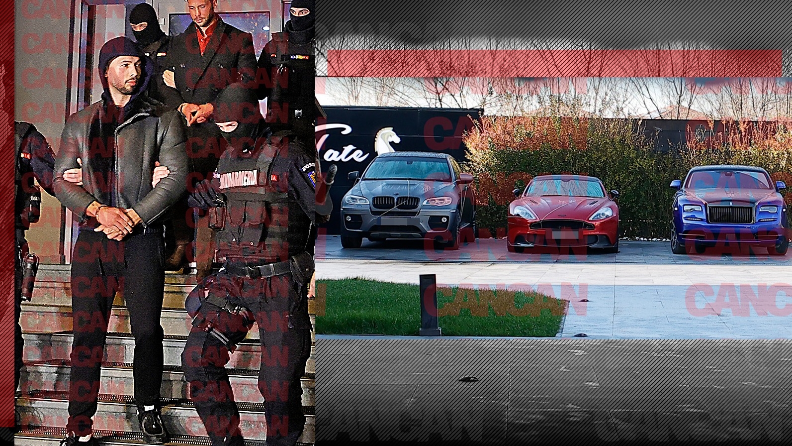 Imaginile LUXULUI ABSOLUT de pe mega-proprietatea fraților Andrew și Tristan Tate! Procurorii le-au sigilat garajul de milioane €!