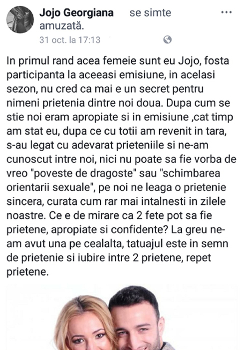 Mesajul tranşant al unei foste concurente de la “Insula Iubirii”, după ce s-a spus că se iubeşte cu fosta iubită a lui Hamude: „Schimbarea orientării sexuale…”