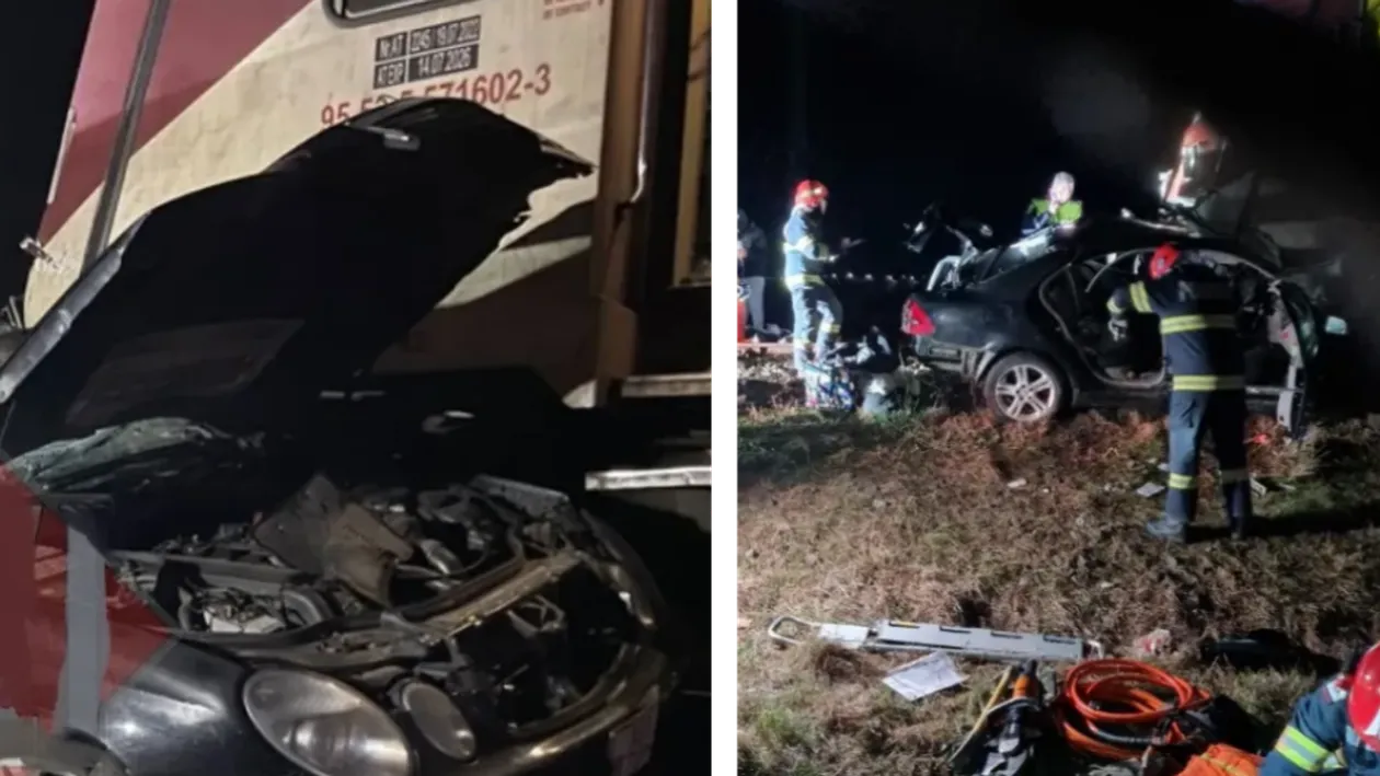 Tragedie în Iași! O femeie a murit pe loc, iar doi bărbați au fost grav răniți după ce mașina lor a fost spulberată de tren