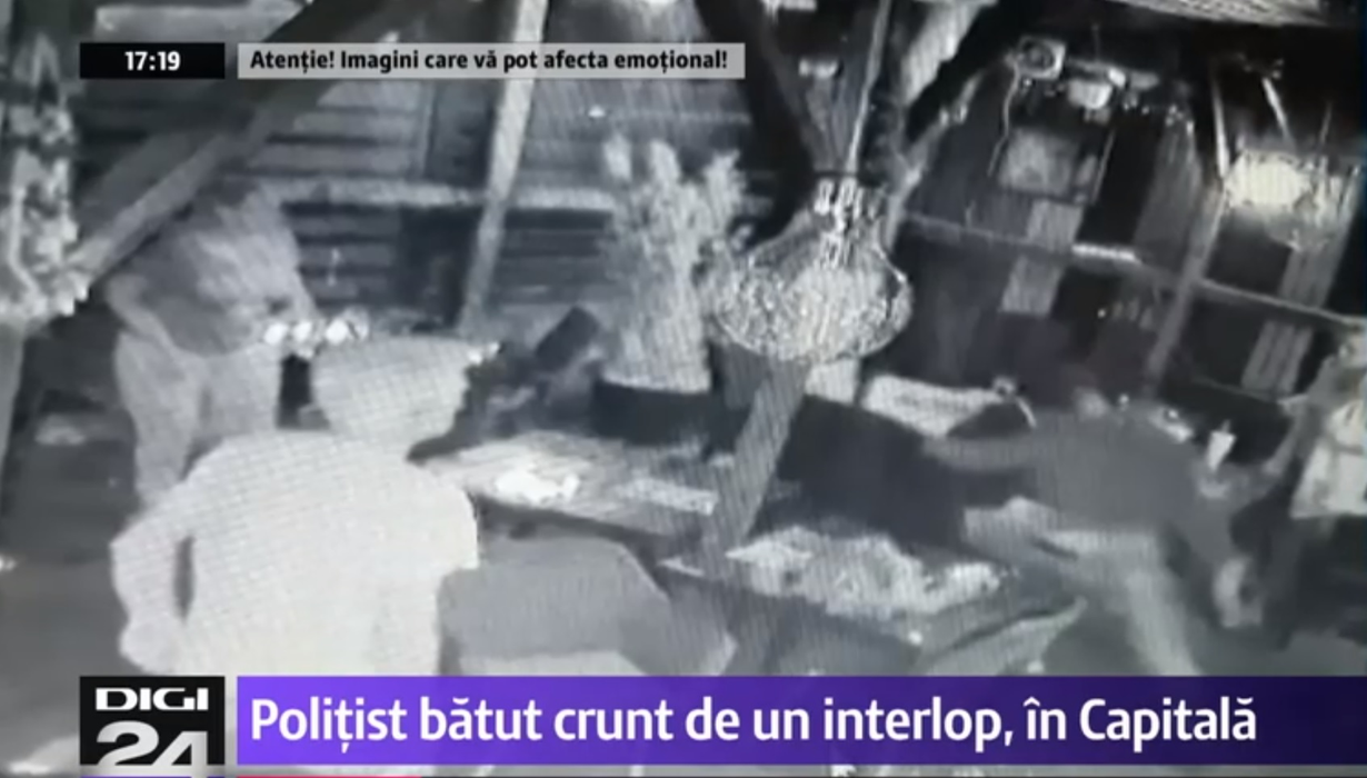 Polițist bătut crunt de un interlop, în București