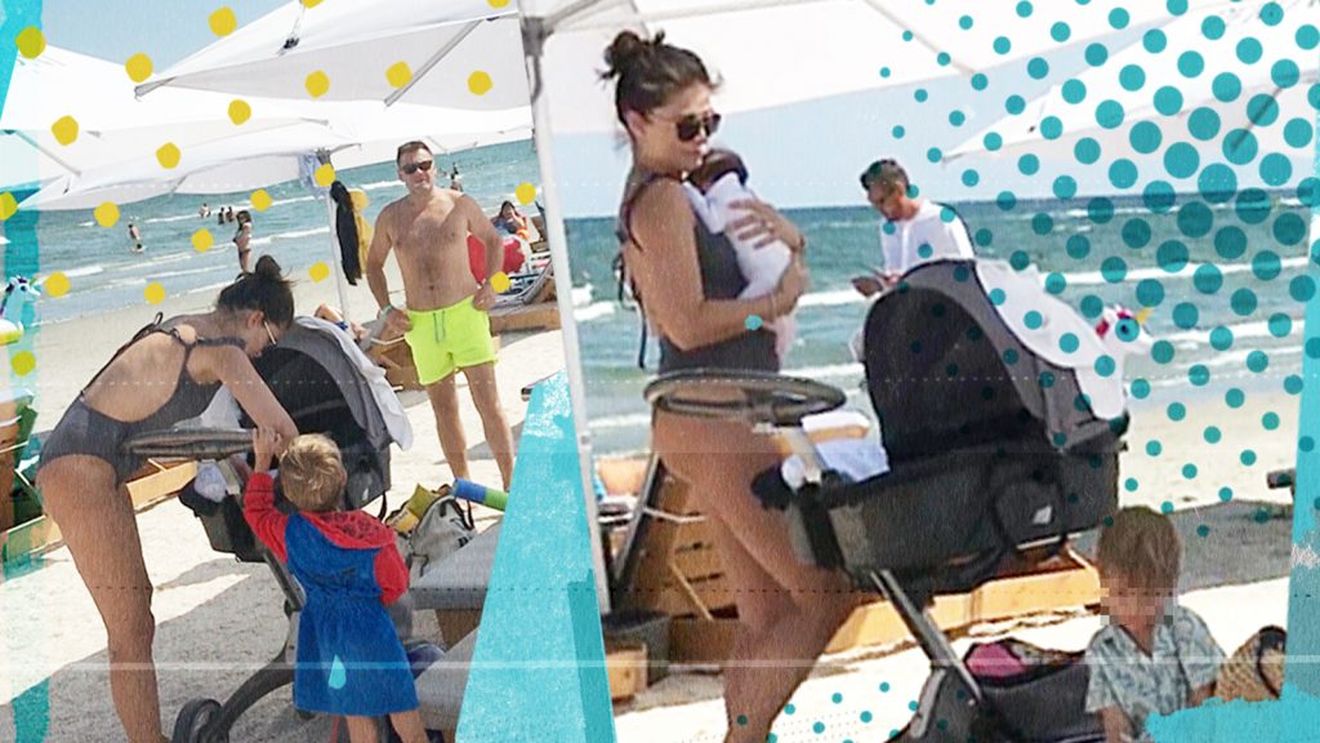 Vedeta Antenei, în costum de baie la nici o lună după ce a născut + și-a scos bebelușa la plajă