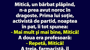 BANCUL ZILEI | Mitică, un bărbat plăpînd, n-a prea avut noroc în dragoste