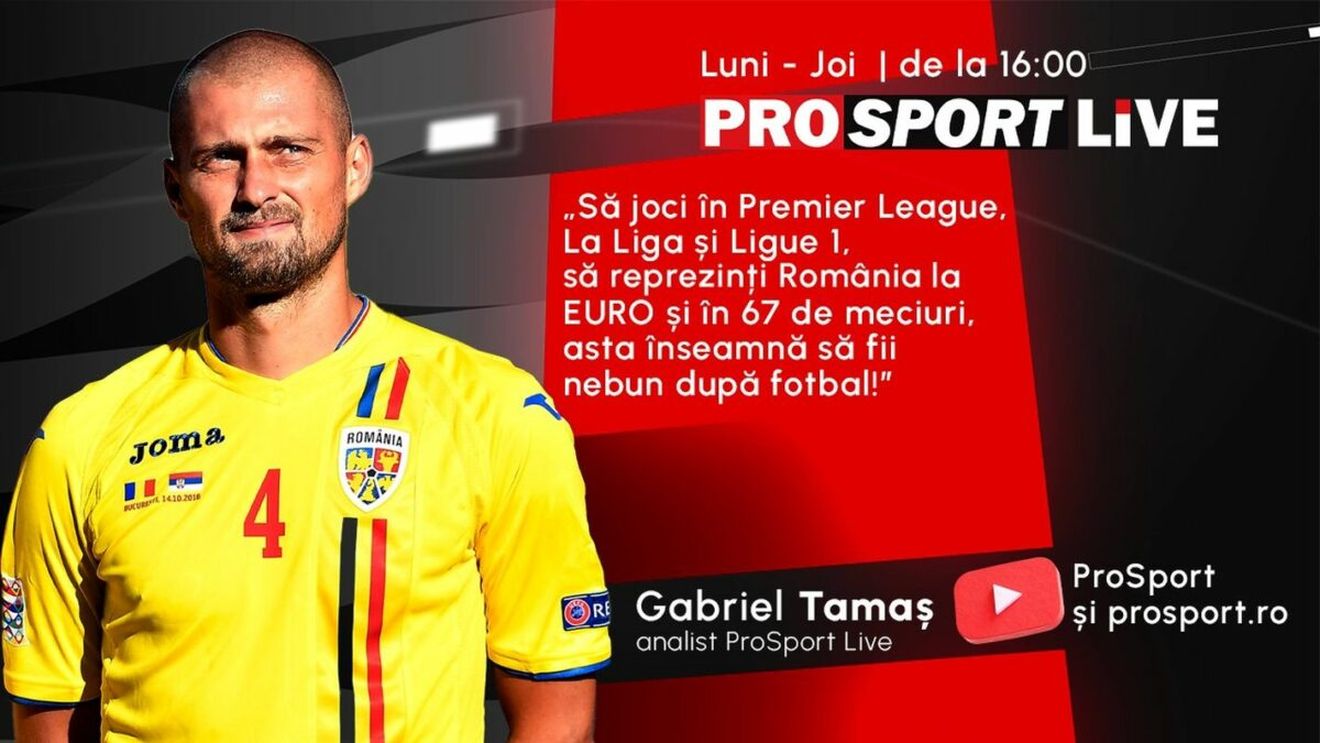 Primele două surprize la ProSport Live: Gabriel Tamaș este analistul emisiunii și vom fi în direct pe Prima Sport! Începem în forță astăzi, de la 16:00!