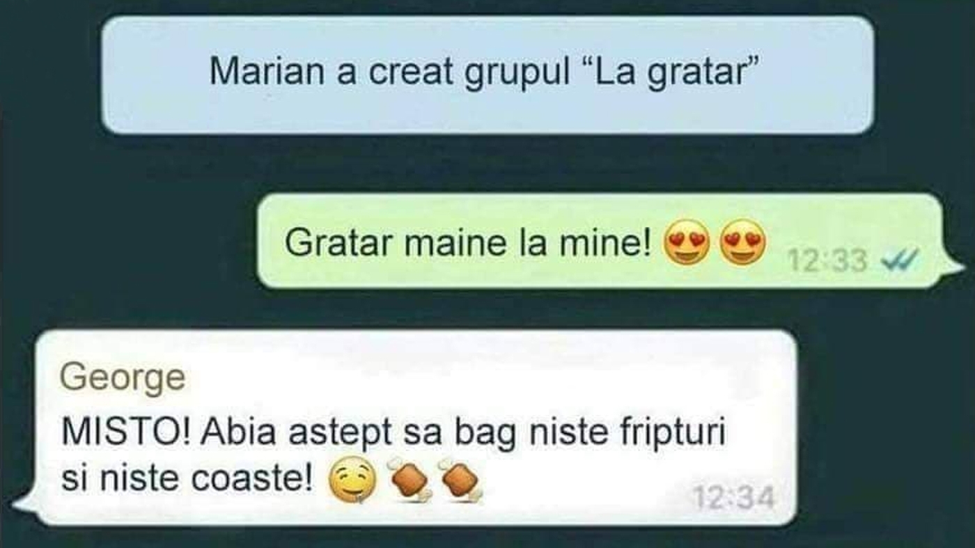 BANCUL ZILEI | Marian a creat grupul "La grătar": "E cineva vegan pe aici?"
