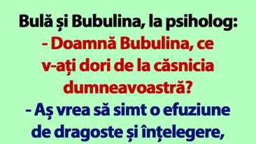 BANC | Bulă, Bubulina și psihologul conjugal