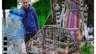 A amenajat cu PET-uri grădina din fața blocului!