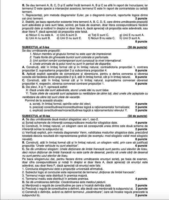 Bacalaureat 2025 | Ce subiecte au picat astăzi la logică, psihologie, economie, sociologie și filosofie