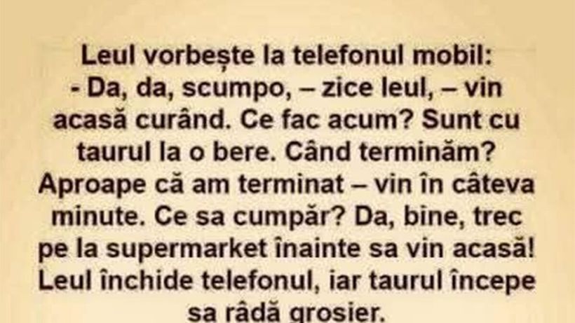 Bancul de weekend | Leul și taurul