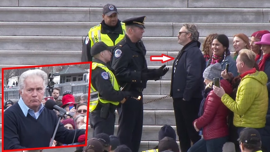 Actorii Joaquin Phoenix și Martin Sheen, arestați în timpul protestului din Washington privind problemele climatice. Explicațiile incredibile ale polițiștilor