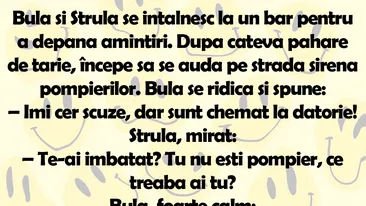 BANC | Bulă și Ștrulă se întâlnesc la un bar. După câteva pahare de tărie...